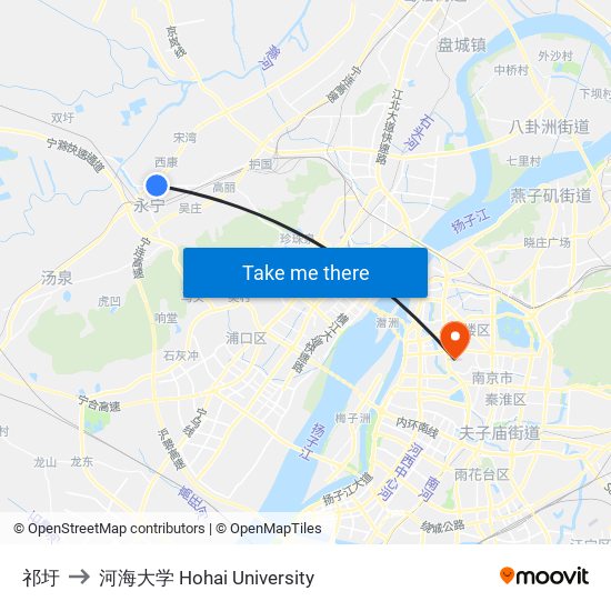 祁圩 to 河海大学 Hohai University map