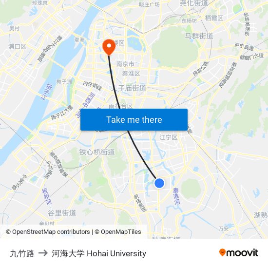 九竹路 to 河海大学 Hohai University map
