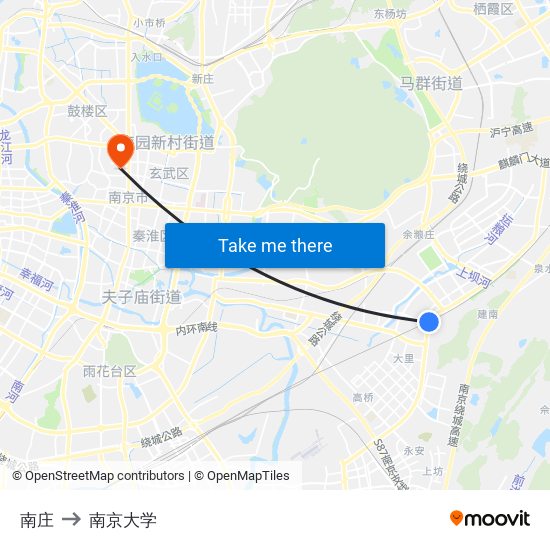 南庄 to 南京大学 map
