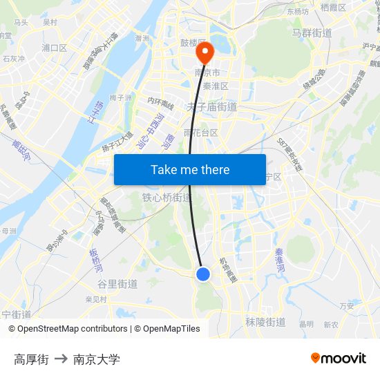 高厚街 to 南京大学 map