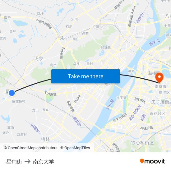 星甸街 to 南京大学 map