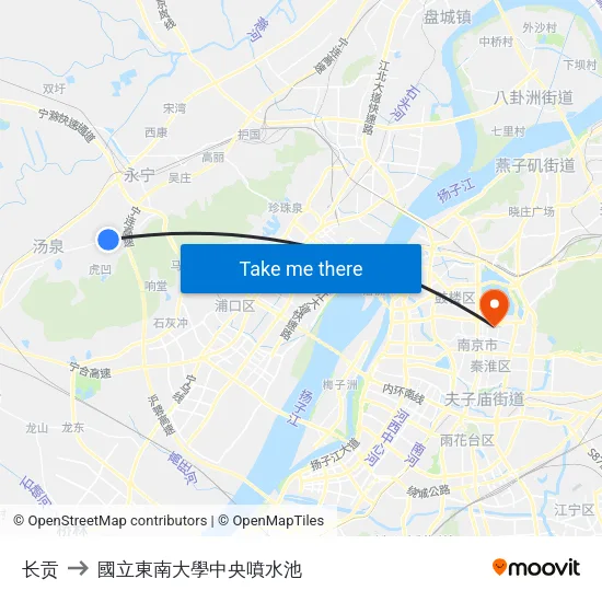 长贡 to 國立東南大學中央噴水池 map