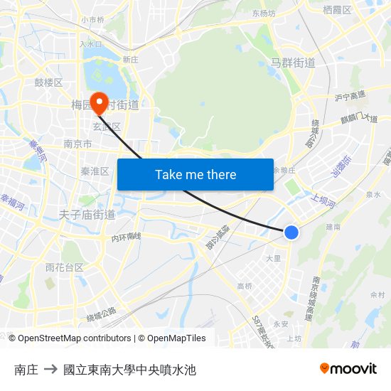 南庄 to 國立東南大學中央噴水池 map