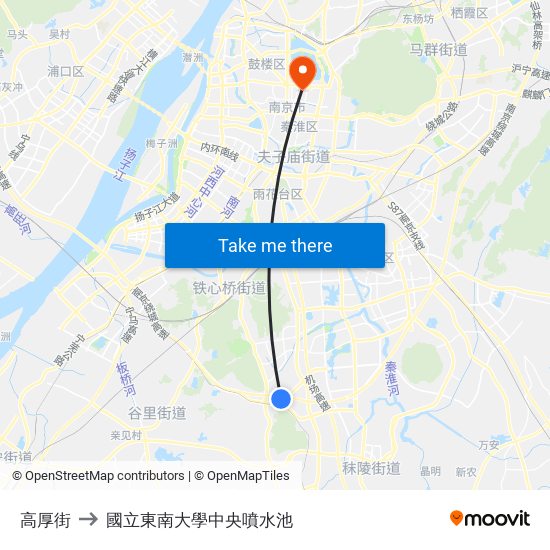 高厚街 to 國立東南大學中央噴水池 map