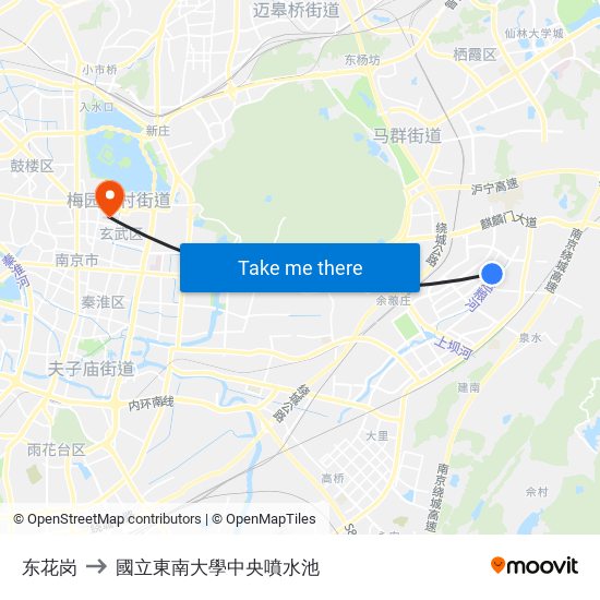 东花岗 to 國立東南大學中央噴水池 map