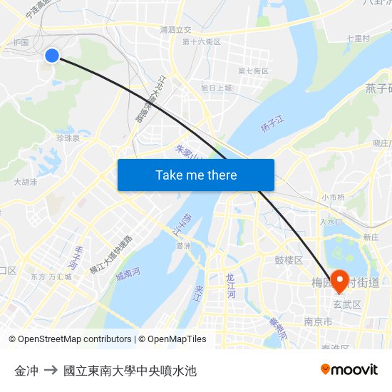 金冲 to 國立東南大學中央噴水池 map