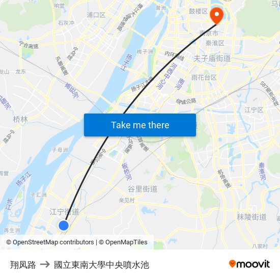 翔凤路 to 國立東南大學中央噴水池 map