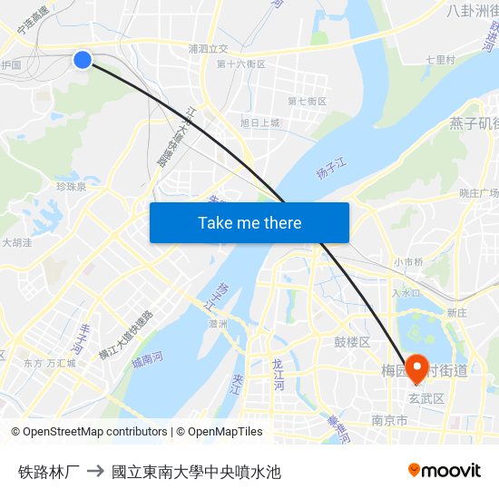 铁路林厂 to 國立東南大學中央噴水池 map