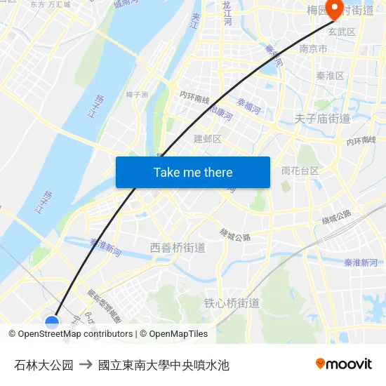 石林大公园 to 國立東南大學中央噴水池 map