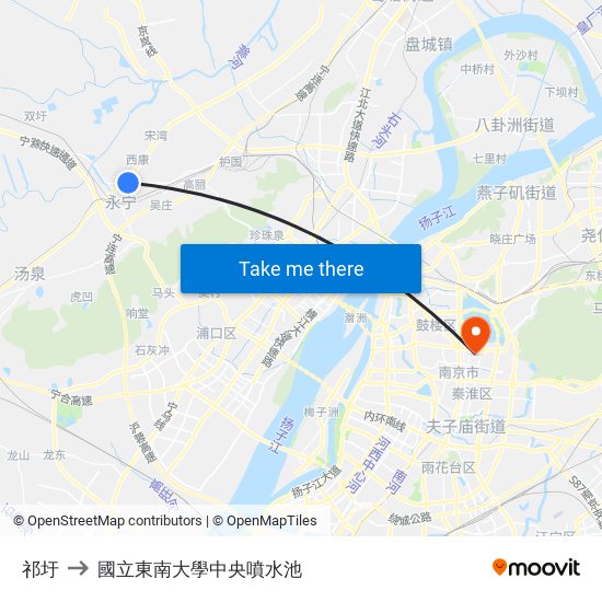 祁圩 to 國立東南大學中央噴水池 map