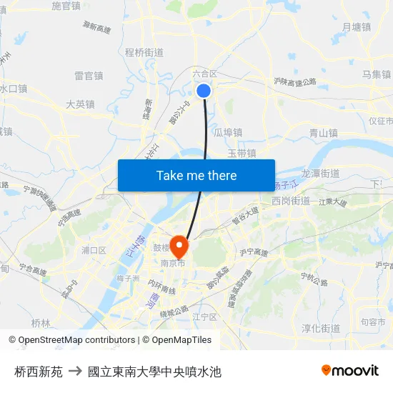 桥西新苑 to 國立東南大學中央噴水池 map
