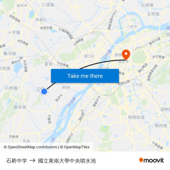 石桥中学 to 國立東南大學中央噴水池 map