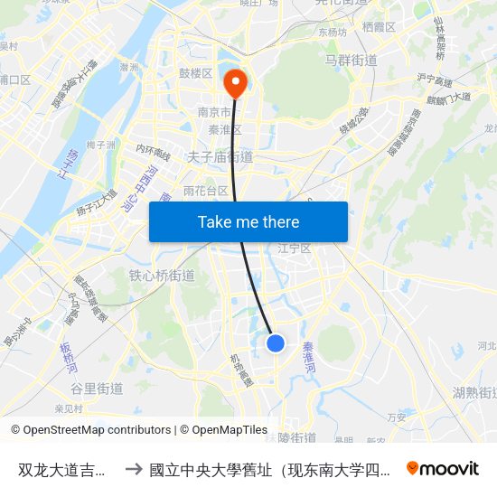 双龙大道吉印大道 to 國立中央大學舊址（现东南大学四牌楼校区） map