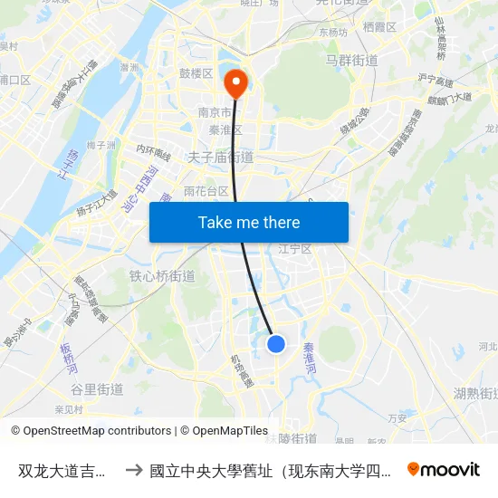 双龙大道吉印大道 to 國立中央大學舊址（现东南大学四牌楼校区） map