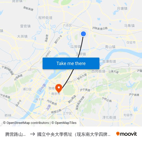 腾营路山东路 to 國立中央大學舊址（现东南大学四牌楼校区） map