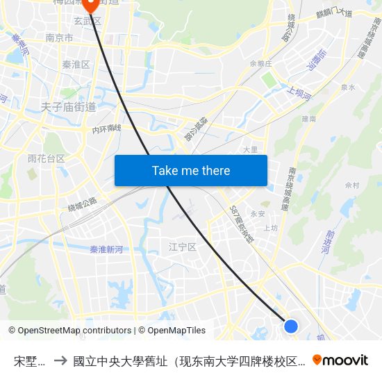 宋墅路 to 國立中央大學舊址（现东南大学四牌楼校区） map