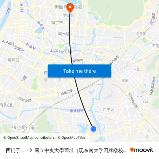 西门子路 to 國立中央大學舊址（现东南大学四牌楼校区） map