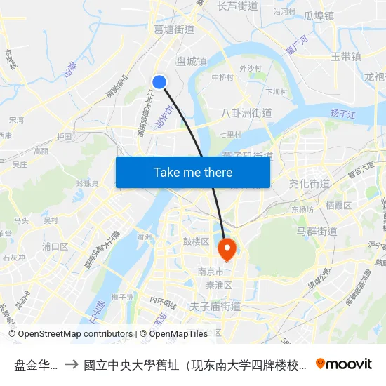 盘金华府 to 國立中央大學舊址（现东南大学四牌楼校区） map