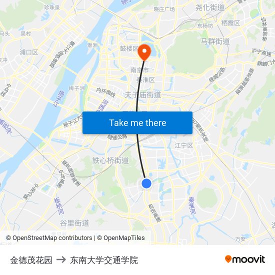 金德茂花园 to 东南大学交通学院 map