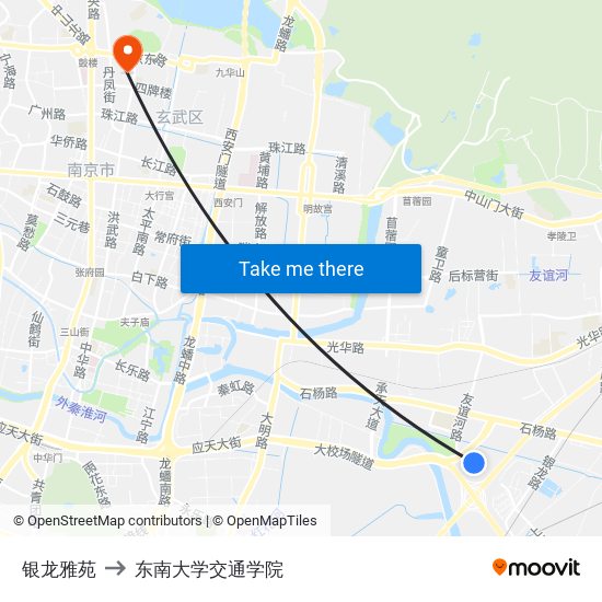 银龙雅苑 to 东南大学交通学院 map