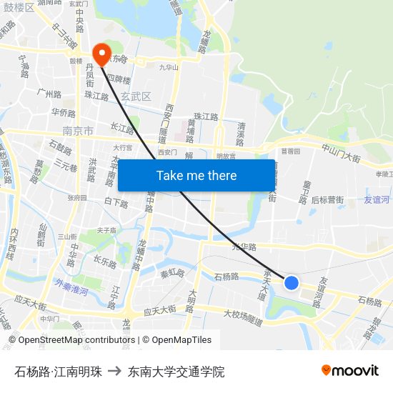石杨路·江南明珠 to 东南大学交通学院 map