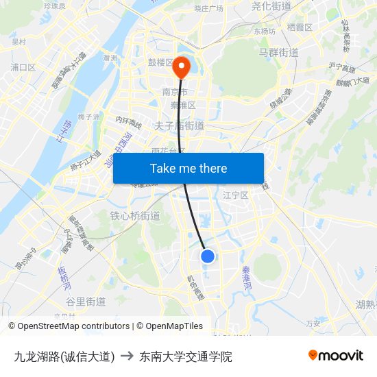 九龙湖路(诚信大道) to 东南大学交通学院 map