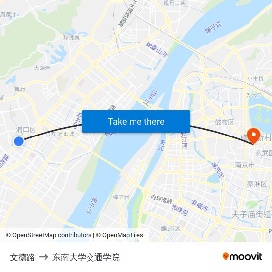 文德路 to 东南大学交通学院 map