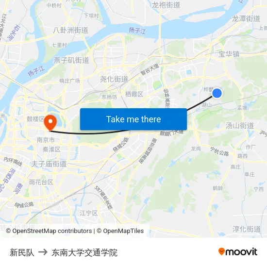 新民队 to 东南大学交通学院 map