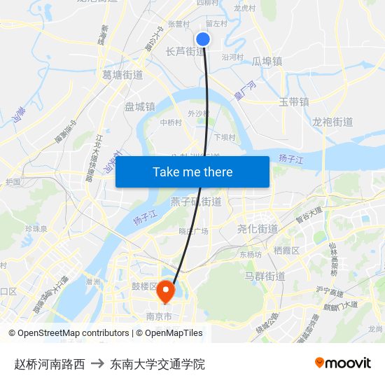 赵桥河南路西 to 东南大学交通学院 map