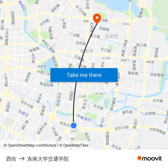 西街 to 东南大学交通学院 map