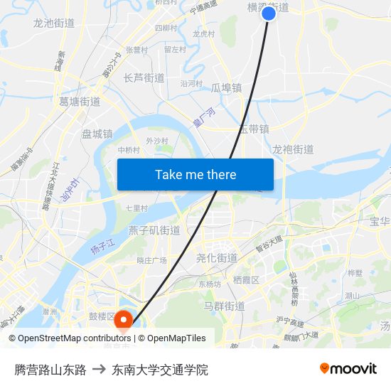 腾营路山东路 to 东南大学交通学院 map