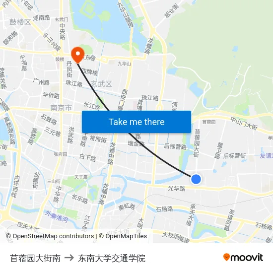 苜蓿园大街南 to 东南大学交通学院 map