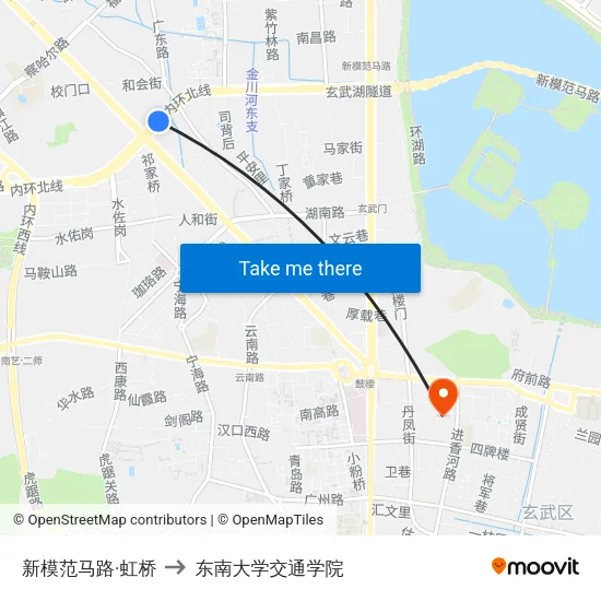 新模范马路·虹桥 to 东南大学交通学院 map