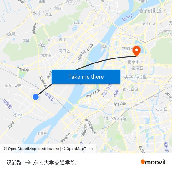 双浦路 to 东南大学交通学院 map