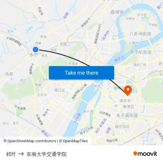 祁圩 to 东南大学交通学院 map