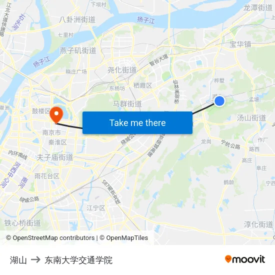湖山 to 东南大学交通学院 map