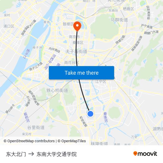 东大北门 to 东南大学交通学院 map