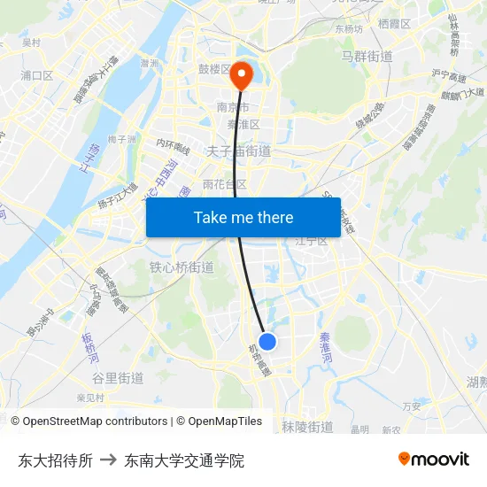 东大招待所 to 东南大学交通学院 map