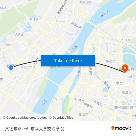 文德东路 to 东南大学交通学院 map