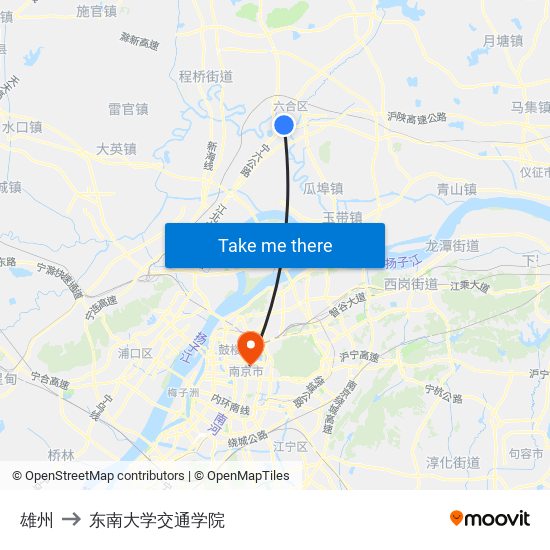 雄州 to 东南大学交通学院 map