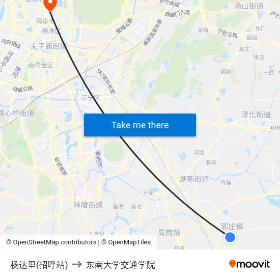 杨达里(招呼站) to 东南大学交通学院 map