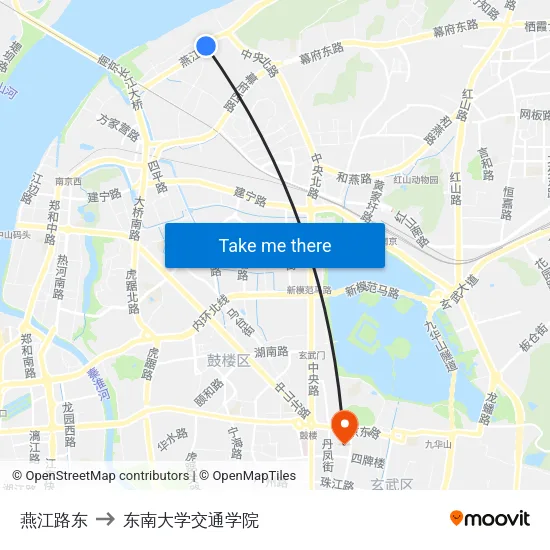 燕江路东 to 东南大学交通学院 map