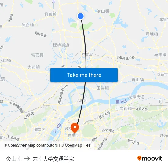 尖山南 to 东南大学交通学院 map