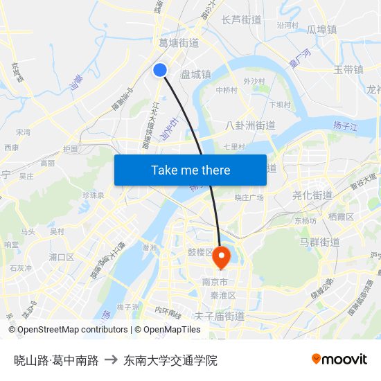 晓山路·葛中南路 to 东南大学交通学院 map