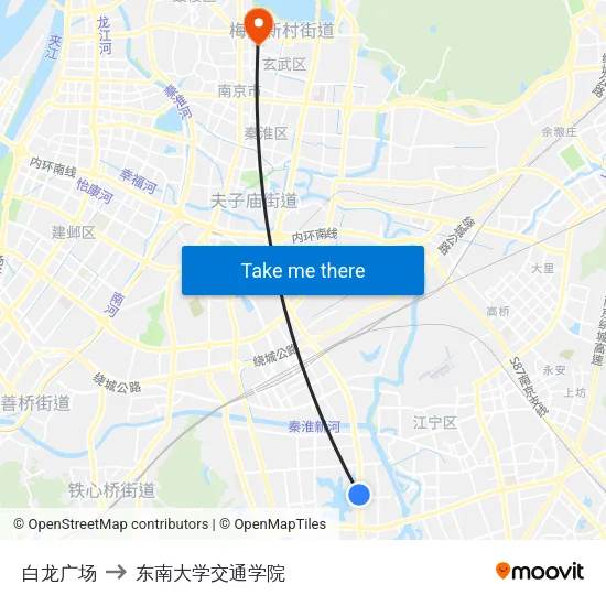 白龙广场 to 东南大学交通学院 map