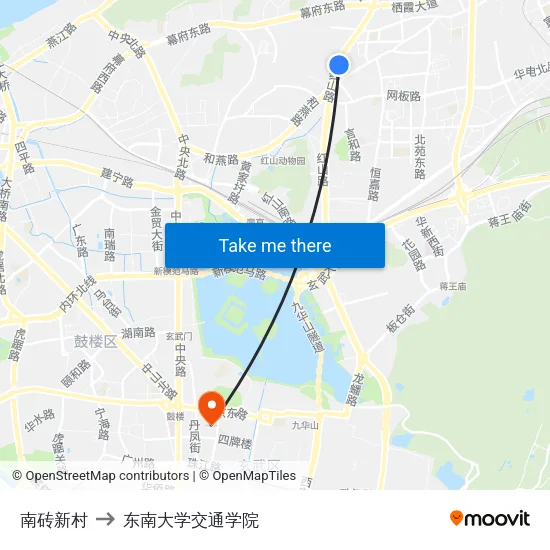 南砖新村 to 东南大学交通学院 map