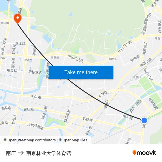 南庄 to 南京林业大学体育馆 map