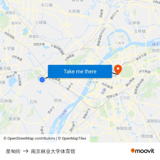 星甸街 to 南京林业大学体育馆 map