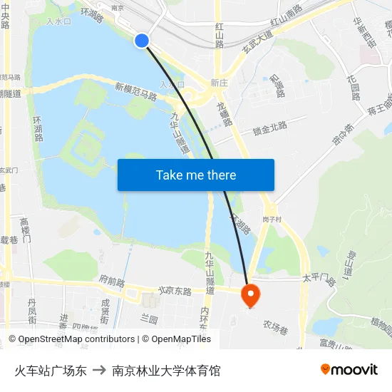 火车站广场东 to 南京林业大学体育馆 map