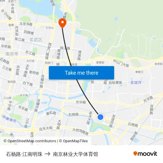 石杨路·江南明珠 to 南京林业大学体育馆 map